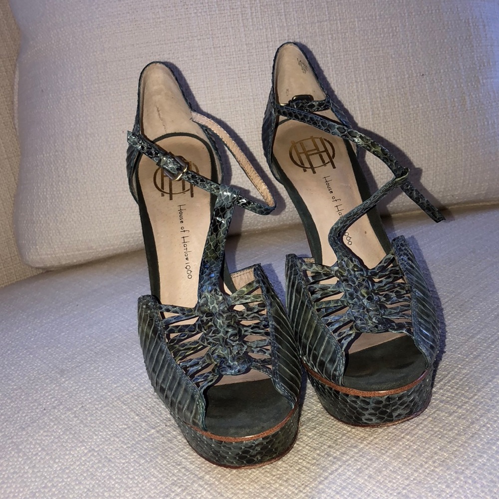 snakeskin high heels